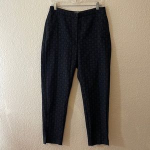 H&M black circle pattern high waisted black pants size 12